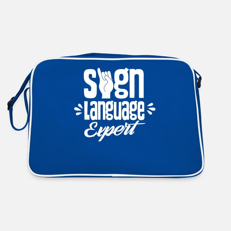 Gebärdensprache Experte Gestik Gebärden Awareness Retro Tasche