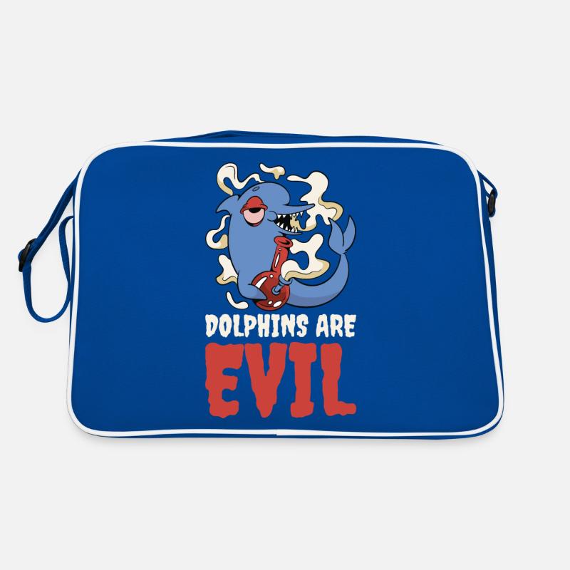 Dolphins Are Evil Delphin Geschenk Retro Tasche