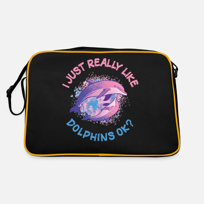I Just Really Like Dolphins Delphin Geschenk Retro Tasche