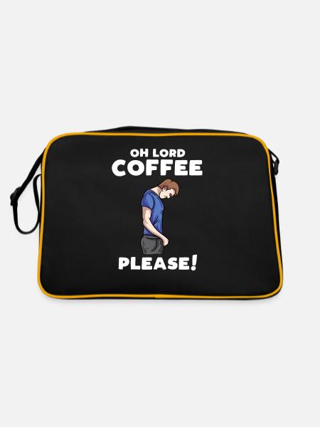 Kaffee - Retro Tasche - Schwarz/Gold - Hinten