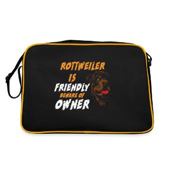 Rottweiler gift for dogs fans Rottweiler - Retro Bag - black/gold - Back