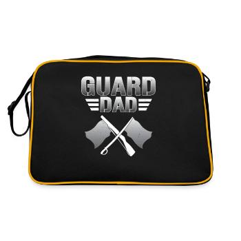 Guard Dad Lustiger Farbwächter Flagge Corps - Retro Tasche - Schwarz/Gold - Hinten