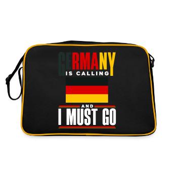German Germany German Flag Germany Is Calling - Retro Tasche - Schwarz/Gold - Hinten
