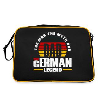 German Germany German Flag Fathers Day - Retro Tasche - Schwarz/Gold - Hinten