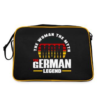 German Germany German Flag Mothers Day - Retro Tasche - Schwarz/Gold - Hinten