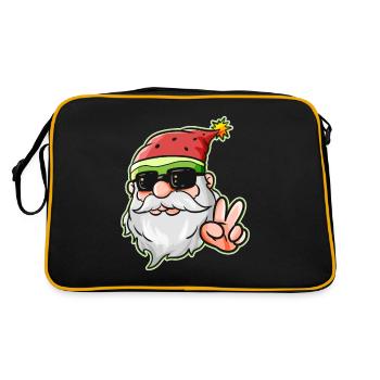 Santa Hat Watermelon Victory Sign Lunettes de soleil - Sac Retro - noir/or - Dos