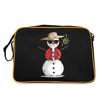 Bonhomme de neige au soleil avec chapeau de paille pour Noël - Sac Retro - noir/or - Dos