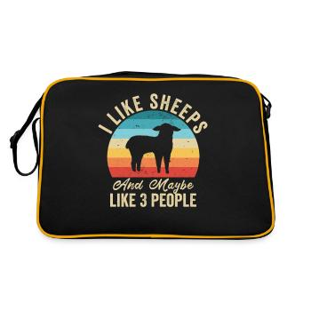 I love Les Moutons Humour Fermier Cadeau - Retro Bag - black/gold - Back