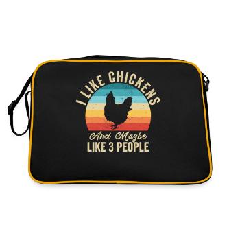 I like The Chickens Humor Farmer Gift - Retro Bag - black/gold - Back
