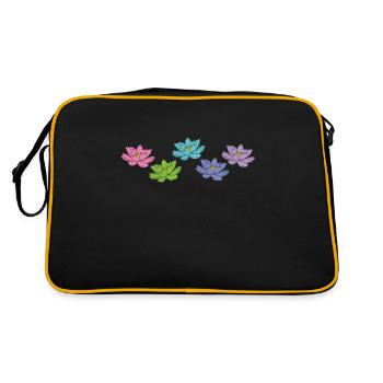 Fleurs de lotus Fleurs de lotus Fleur de plante Fleur - Sac Retro - noir/or - Dos