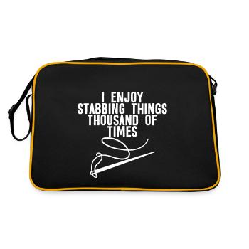 I Enjoy Stabbing Things Thousands Of Times - Retro Bag - black/gold - Back