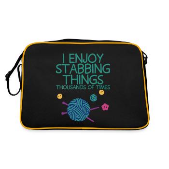 I Enjoy Stabbing Things Thousands Of Times 4 - Retro Bag - black/gold - Back