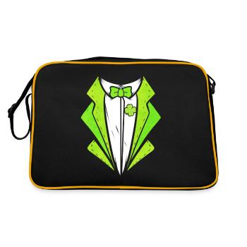 Green Outfit With Bow For St. Patricks Day - Retro Tasche - Schwarz/Gold - Hinten