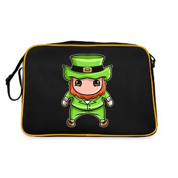 Kawaii Leprechaun pour la Saint-Patrick - Sac Retro - noir/or - Dos