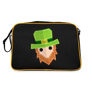 Painted Leprechaun Patch For St. Patricks Day - Retro Tasche - Schwarz/Gold - Hinten