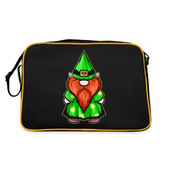 Gnome habillé en vert pour la Saint-Patrick - Sac Retro - noir/or - Dos