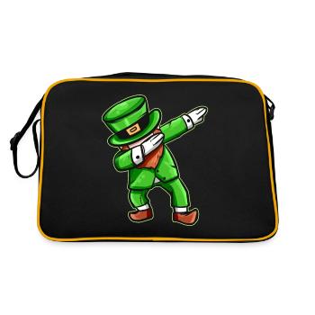 Kawaii Dabbing Leprechaun pour la Saint-Patrick - Sac Retro - noir/or - Dos
