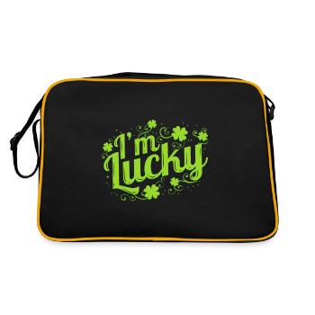 J’ai de la chance Logo avec des trèfles pour la Saint-Patrick - Sac Retro - noir/or - Dos