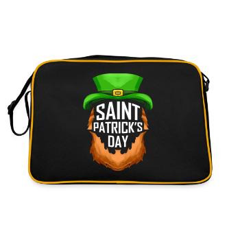 Logo barbe-rouge et chapeau vert pour la Saint-Patrick - Sac Retro - noir/or - Dos