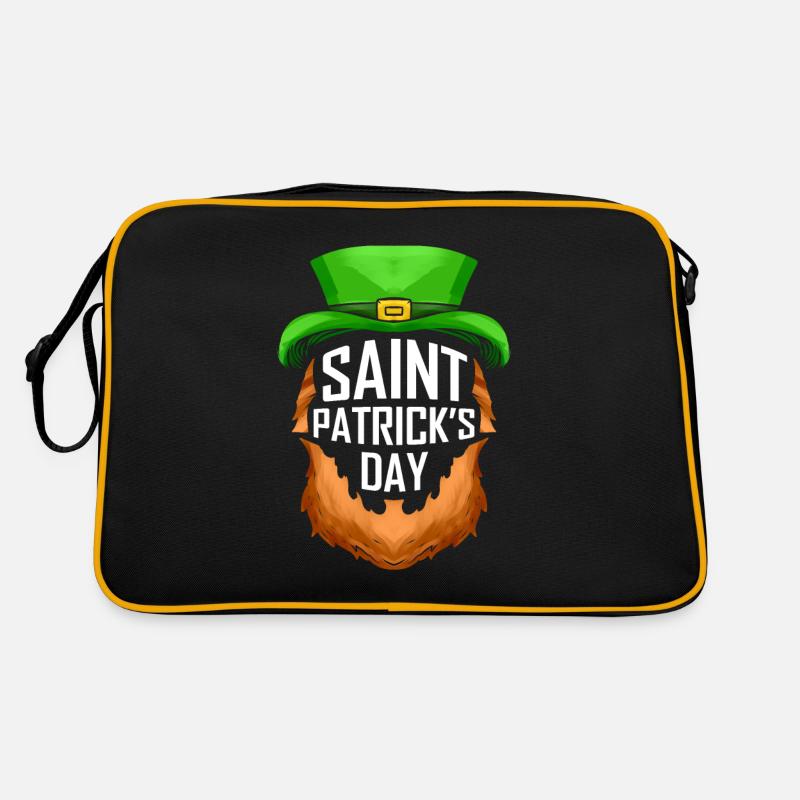 Logo barbe-rouge et chapeau vert pour la Saint-Patrick Sac Retro