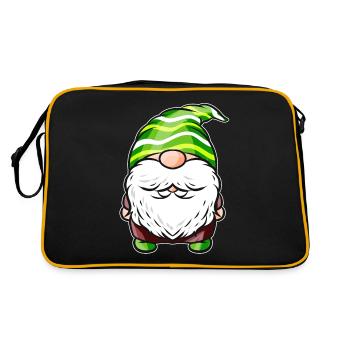Gnome avec casquette pointue rayée pour Saint-Patrick - Sac Retro - noir/or - Dos