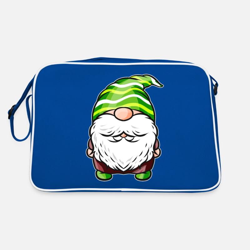 Gnome With Striped Pointed Cap For St. Patricks Retro Bag
