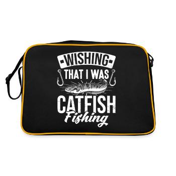 Catfishing wünschte, ich wäre Welsfischen - Retro Tasche - Schwarz/Gold - Hinten