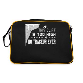 This cliff is too high - Cliff jumping - Retro Bag - black/gold - Back