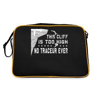 This cliff is too high - Cliff jumping - Retro Bag - black/gold - Back