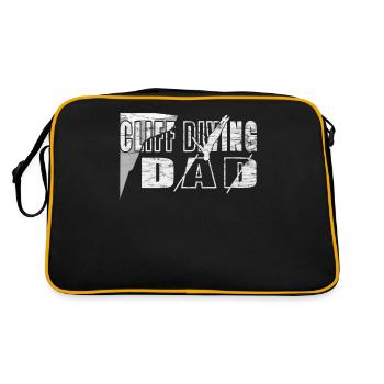 Cliff diving dad - Cliff jumping - Retro Bag - black/gold - Back