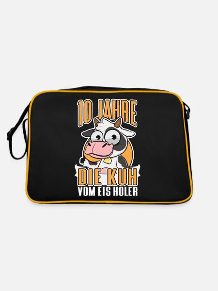 10 Jähriges Jubiläum Dienstjubiläum Geschenk - Retro Tasche - Schwarz/Gold