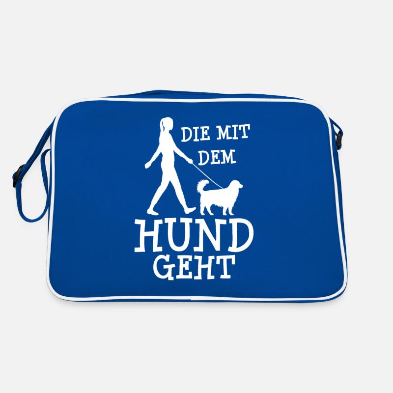 Die mit dem Hund geht Retro Tasche