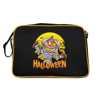 Funny Halloween Pumpkin Ghost Design For - Retro Bag - black/gold - Back