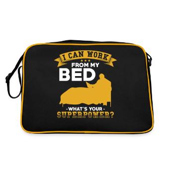 Home Office Spruch - Retro Tasche - Schwarz/Gold - Hinten