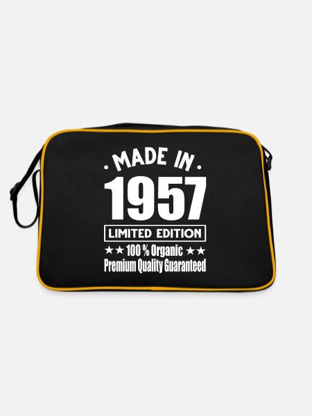 Made in 1957 Vintage Retro Limited Edition - Retro Tasche - Schwarz/Gold - Hinten