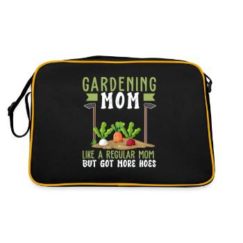 Gardening Mom Funny Hoe Landscaping Humor For A - Retro Bag - black/gold - Back