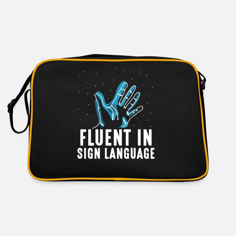 Fließend In Gebärdensprache Gebärden Awareness Retro Tasche