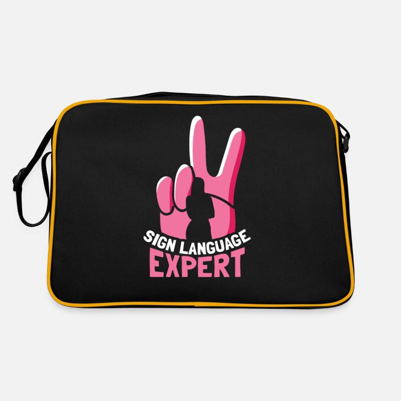 Gebärdensprache Experte Gestik Awareness Gebärden Retro Tasche