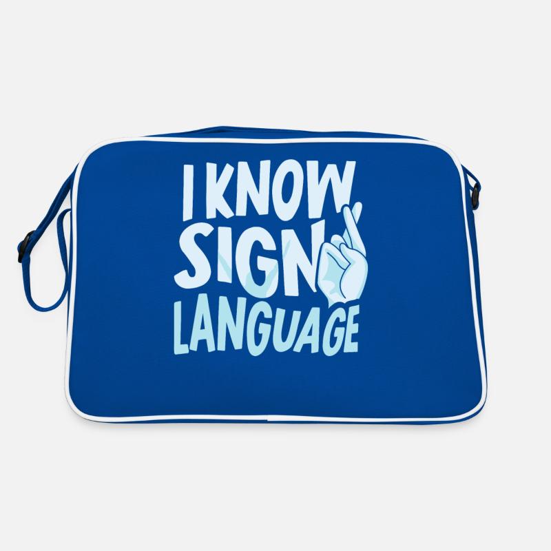 Ich Kann Gebärdensprache Gebärden Awareness Gestik Retro Tasche