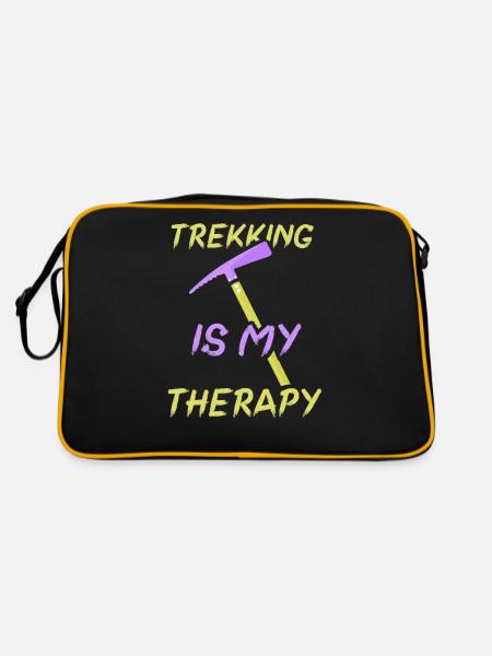 Le trekking est ma thérapie Randonneurs randonneurs - Sac Retro - noir/or - Dos