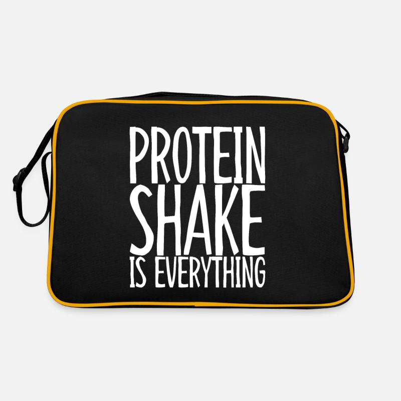 Protein Shake Is Everything 3 - Retro Tasche - Schwarz/Gold