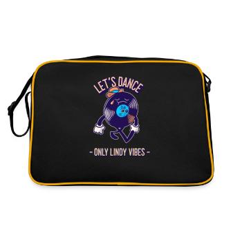 Lindy Hop Swing Dance Only Lindy Vibes - Retro Tasche - Schwarz/Gold - Hinten