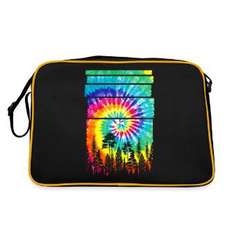 Forêt Hippie Batik Nature Arbres Forêt - Sac Retro - noir/or - Dos