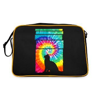 Cat Hippie Tie Dye - Sac Retro - noir/or - Dos