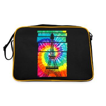 Paris Souvenir Eifelturm - Retro Tasche - Schwarz/Gold - Hinten