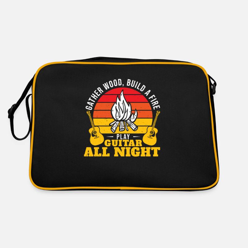 Campfire Play Guitar Funny Lagerfire Romance Retro Tasche