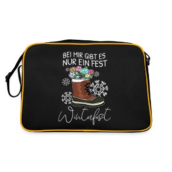 Kleingarten anfänger Bei mir gibt es nur ein Fest - Retro Tasche - Schwarz/Gold - Hinten