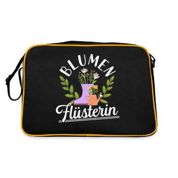 Kleingarten anfänger Blumenflüsterin Gärtner, - Retro Tasche - Schwarz/Gold - Hinten