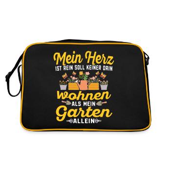 Kleingarten anfänger In meinem Herz wohnt mein - Retro Tasche - Schwarz/Gold - Hinten