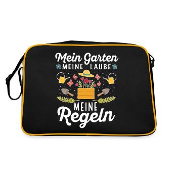 Kleingarten anfänger Mein Garten meine Laube - Retro Tasche - Schwarz/Gold - Hinten